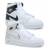 Kit 2 Tênis Bota Nike Air Jordan Branco Preto e Branco Prata